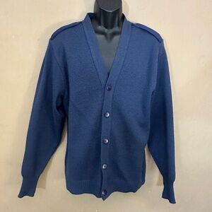 Navy Blue Men's Cardigan Sweater